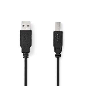 Nedis USB-A - USB-B kábel, 2 méter, fekete - Kábel & Tartozék