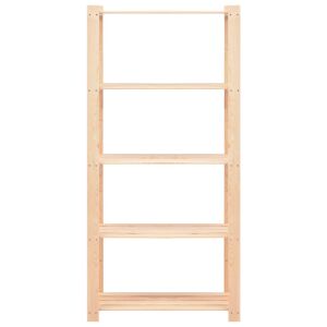 vidaXL 5-szintes tömör fenyőfa tárolóállvány 250 kg 80 x 38 x 170 cm