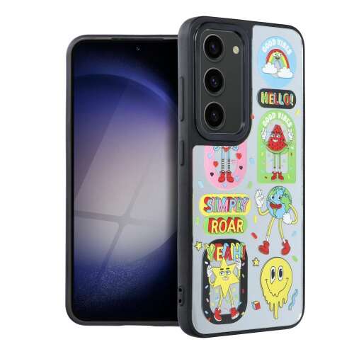 Samsung Galaxy A54 5G telefontok Roar Chill Flash mintával, tükör hátlappal, színes matricákkal és a kamera körüli emelt éllel - Roar