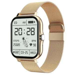 RoHs Fitness Smartwatch, zlaté smart hodinky s kovovým remienkom, fitness tracker, monitor srdcovej frekvencie, monitor spánku, monitor krvného tlaku, monitor kyslíka v krvi, smartwatch, inteligentný náramok, inteligentný pásik - Nonbrand Inteligentné hodinky