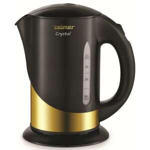 Elektryczny czajnik Zelmer Crystal 1.7L, czarny i złoty - Czajnik, Opiekacz do kanapek, Blender, Toster i Wirówka i prasa do owoców