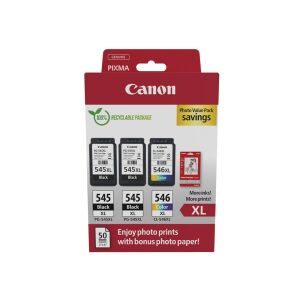 Мултипакет мастилени касети Canon PG-545XL/CL-546XL с фотохартия - Офис технологии