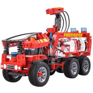 Fischertechnik Advanced Firefighter building set, red fire truck with water tank and pump, 322 pieces - Plastic Building Toy