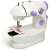 Bewello W1081 Compact Sewing Machine, sewing machine in use, sewing a pink fabric