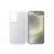 Samsung Galaxy S24 Plus Smart View Flip Case - White, open with phone screen visible
