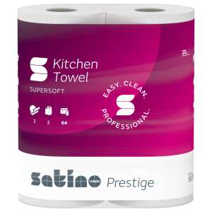 Satino Wepa Prestige Küchenpapier, 2-lagig, 64 Blatt pro Rolle, 2 Rollen pro Packung, 16 Packungen pro Beutel - Wepa