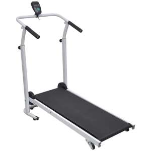 vidaXL bandă de alergare manuală, neagră, 93x36cm, pliabilă, antrenament acasă, echipament de fitness - Aparate și echipamente cardio