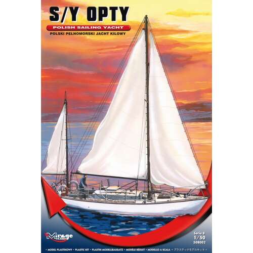 Mirage Hobby S/Y Opty 1/50 méretarányú műanyag modell készlet lengyel vitorlás jachtról