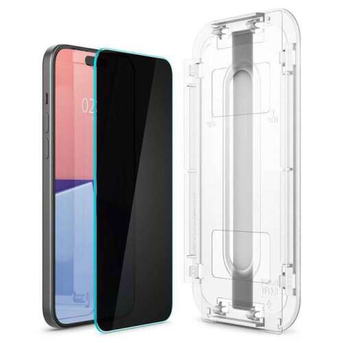 Spigen EZ FIT GLAS.tR Displayschutzfolie für Apple iPhone 15 Plus, 2er Pack