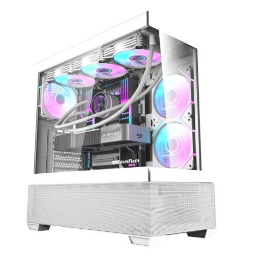 darkFlash DS900 Air computer case with tempered glass side panel, white