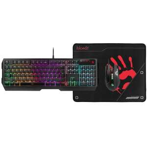 Gaming комплект A4Tech Bloody B1700, клавиатура, мишка и подложка за мишка, черен, кабелен, RGB осветление - A4Tech Клавиатура