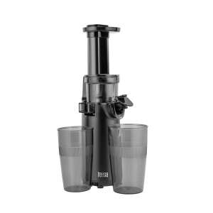 Teesa TSA323 Slow Juicer mit zwei Gläsern, schwarz - Entsafter für Obst und Gemüse, Pressen
