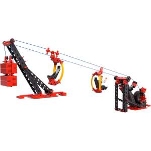 Set de construcție Fischertechnik Seilbahn / Telecabină, model asamblat, 3 cabine, 2 turnuri, 6 metri de frânghie - Jocuri de constructie - Lego