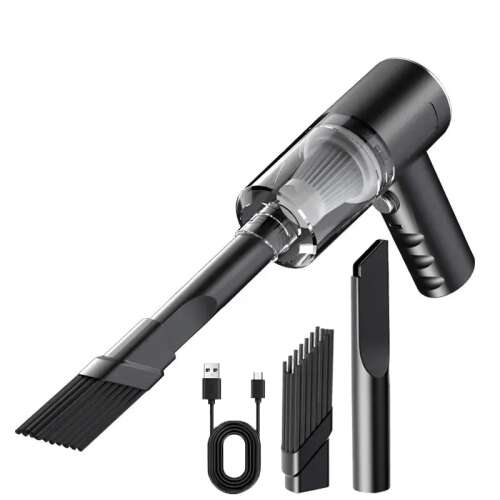 Vezeték nélküli kézi porszívó kefefúvókával, résfúvókával és USB töltőkábellel