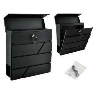 Modern postaláda antracit színben - 37 x 10 x 36,7 cm , 2 kulcs