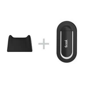 Schwarzer Telefonständer und Auto-Telefonhalter, 2 in 1, für Schreibtisch und Auto, universell, verstellbar, iScool - Cellect