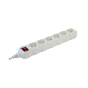 Well EXTS-6S3M-SW/02-WL 6-socket power strip with switch and 3m cable - Power Strip