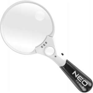 Лупа с LED осветление NEO TOOLS с дръжка, 3x увеличение - Преглед на големи