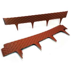 Brown plastic garden edging, 3 pack, 800x100/200 mm, 2.40 m - Landscaping