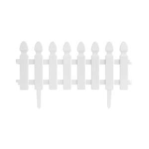 STREND PRO Mini Garden Fence Set, 4 pieces, Decorative Garden Fence, Plastic, 50x30 cm, White - Landscaping