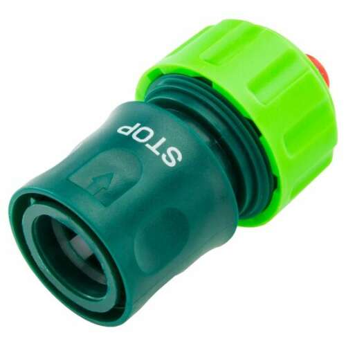 Verto 3/4 inch quick connector with stop valve, green
