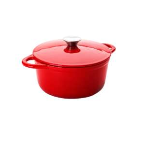Ibili red enameled cast iron cocotte pot with lid, 24x11.5 cm - Ibili