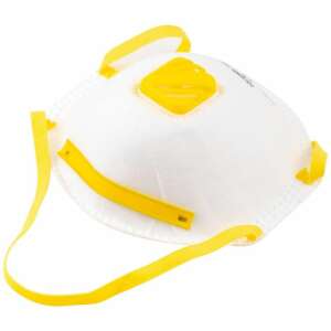 RICHMANN FFP1 dust mask with valve, white with yellow straps - Occupational safety mask