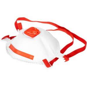 RICHMANN FFP3 respirator mask with valve, white with red straps - Occupational safety mask