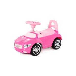 Polesie pink Supercar ride-on toy for toddlers, with steering wheel, sound effects, and storage compartment - Baby Walker