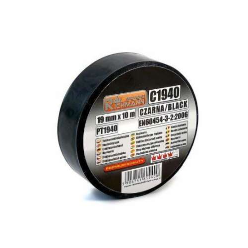 RICHMANN Szigetelőszalag - Fekete PVC - 19 mm x 20 m