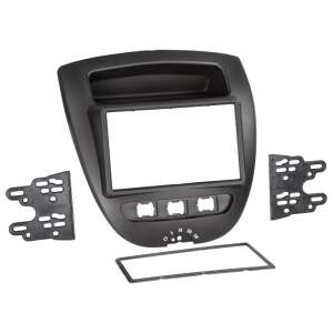 Citroën C1, Peugeot 107, Toyota Aygo dupla DIN autórádió beépítő keret 381300-27 - Fejegység kiegészítő