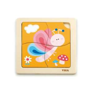 Viga Holzpuzzle für Kleinkinder, Schmetterling, 4 Teile - Puzzle