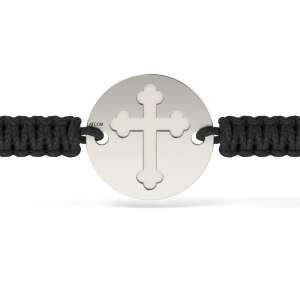 Brățară de argint cu cordon împletit model ortodox 01 - Brățări dame