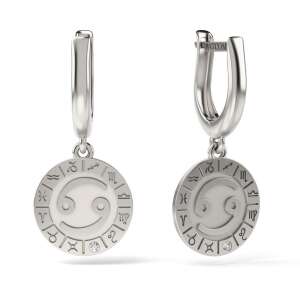 Ezüst Rák Jegyes Fülbevaló - 925 Sterling Ezüst