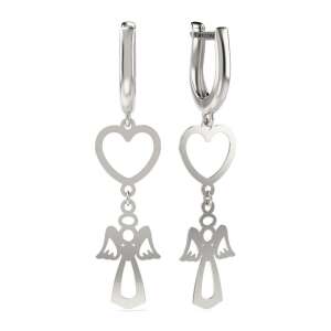 Cercei cu inimă de înger din argint, argint 925, model 71 - Accesorii pentru femei