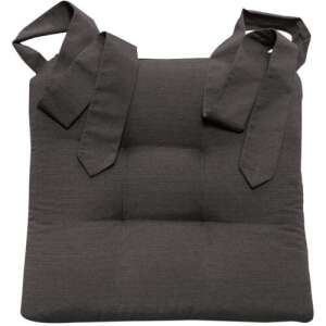 Perna HOMELEVEL pentru scaun gri cu panglici, 42 x 46 cm, poliester / bumbac - Perne de grădină