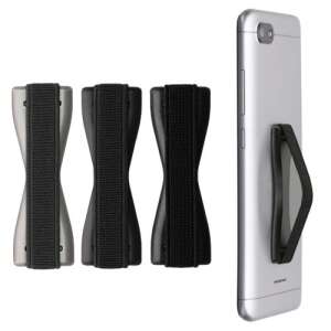 Kwmobile 3-Piece Universal Phone Grip Set, Black/Grey, Plastic, 43997.17