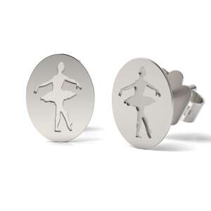 Silver ballerina earrings, 925 sterling silver, elegant and delicate design - Women's Earring