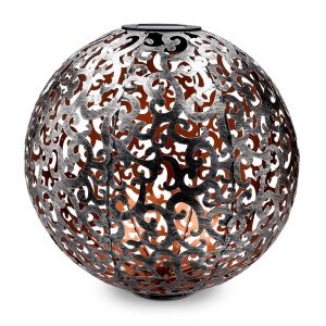 Navaris 30cm solar garden light, silver metal pattern - Nonbrand Solar lantern