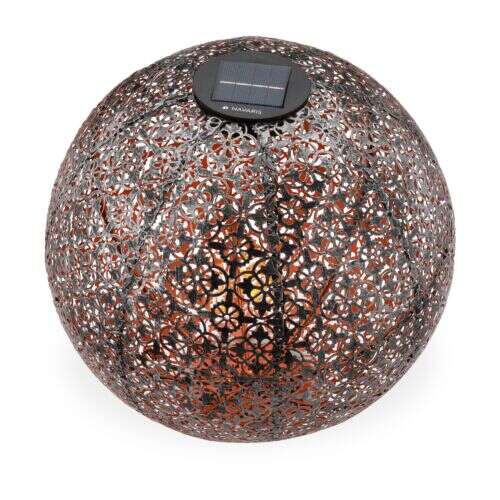 Navaris solar powered outdoor lamp, 30 cm, with decorative metal design