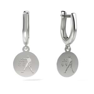 Silver Libra Zodiac Earrings - Women's Earring