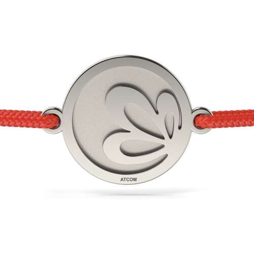 Silver bracelet with lotus flower pattern engraved