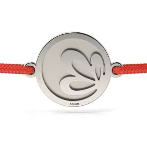 Сребърна гривна с гравиран модел на лотос - Atcom Jewelry
