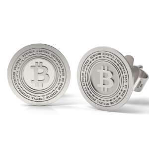 Bitcoin Ezüst Fülbevaló - 925 Sterling Ezüst