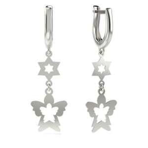 Ezüst Angyalos Csillagos Fülbevaló - 925 Sterling Ezüst