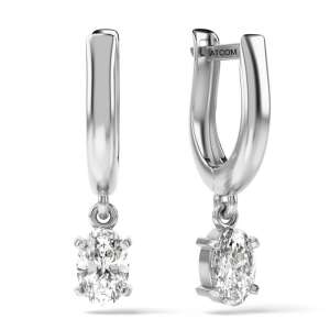 Silver earrings with crystal, model 42 - Women's Earring