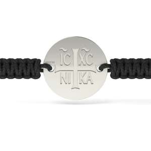 Brățară de argint cu cordon împletit, model ortodox 15 - Brățări dame