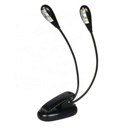 Aptel ZD33 dupla LED lámpa klipszel, fekete