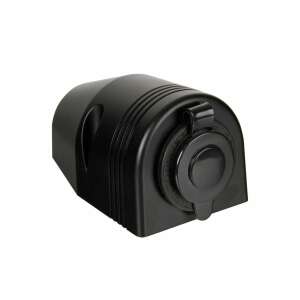 Black surface mount cigarette lighter socket, 12/24V, 20A max - Audio