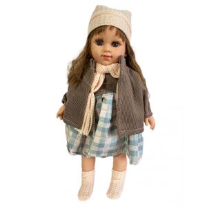 Bella Puppe - wunderschöne singende Haarpuppe in einem hübschen Winterset mit gestrickten Accessoires - 40 cm 127951957 - Baba